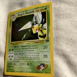 Koga's Beedrill Pokemon Gym Challenge holo rare 9/132 80hp unlimited - Image 2