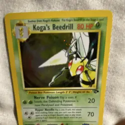 Koga's Beedrill Pokemon Gym Challenge holo rare 9/132 80hp unlimited - Image 5