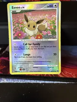 Pokemon TCG Eevee Pokemon Promos 62/100 Reverse Holo Promo HEAVY DMG - Image 1