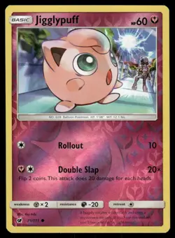 2017 Jigglypuff Common Crimson Invasion 71/111 Reverse Holo LP - Image 1