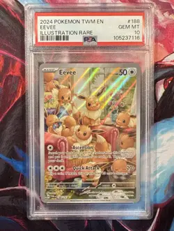 Eevee 188/167 Twilight Masquerade Illustration Rare Pokemon PSA 10 GEM MINT - Image 1