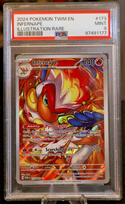 Pokemon 2024 SV Twilight Masquerade Infernape IR #173 PSA 9 - Image 1