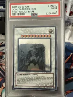 PSA 9 Odin, Father of the Aesir (Ghost Rare) STOR-EN040 Unlimited Storm of... - Image 1