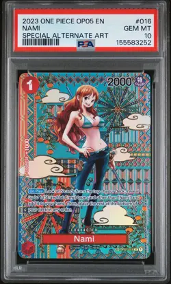 2023 ONE PIECE OP05-AWAKENING OF THE NEW ERA #016 NAMI SPECIAL ALT ART PSA 10 - Image 1
