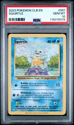 2023 POKEMON Squirtle 001/034 Trading Card Game Classic Holo PSA 10 - Image 1