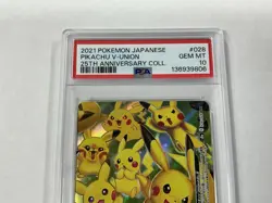 2021 POKEMON JAPANESE 25TH ANNIVERSARY COLLECTION #028 PIKACHU V-UNION PSA 10 - Image 4