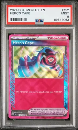 PSA 9 Hero's Cape 152/162 Pokemon TCG Temporal Forces NM/M Holo Pokemon - Image 1