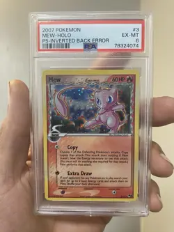 Pokemon Pop Series 5 Mew Holo PSA INVERTED BACK/HOLO BLEED DOUBLE ERROR Face 🌀 - Image 1
