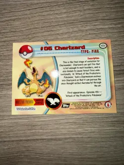 Pokemon Topps • Charizard • Holo • USA • 1999 • Foil • Black Logo EXC• - Image 3