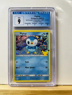 Pokemon Piplup McDonald's Collection 2021 Confetti Holo CGC 9 Mint Graded - Image 1