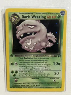 Pokemon Dark Weezing Team Rocket 14/82 Holo Rare 1st Edition - Image 1