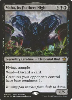 MTG Maha, Its Feathers Night (0100) *Foil* Promo Bloomburrow MT/NM Free Ship - Image 1