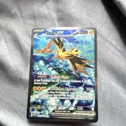Pokemon Zapdos EX 200 HP Full Art Holo Card 202/165 Lightning SV151 Basic - Image 1