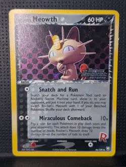 ROCKET'S MEOWTH REVERSE HOLO STAMP 46/109 EX TEAM ROCKET RETURNS POKEMON ENG LP - Image 2