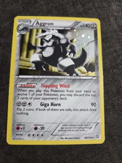 Pokemon TCG Aggron 80/124 Dragons Exalted Holo Rare Stage 2 2012 140 HP Card - Image 2