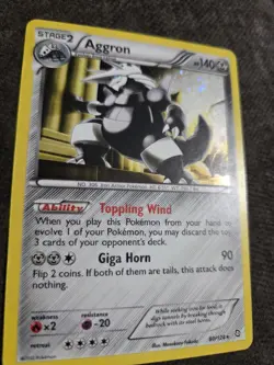 Pokemon TCG Aggron 80/124 Dragons Exalted Holo Rare Stage 2 2012 140 HP Card - Image 3