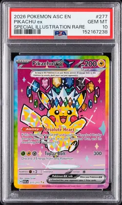 2026 POKEMON ASC EN-ASCENDED HEROES SPECIAL ILLUSTRATION RARE PIKACHU EX PSA 10 - Image 1
