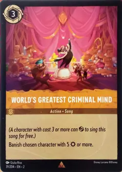 31/204 WORLD'S GREATEST CRIMINAL MIND RISE OF FLOODBORN RARE DISNEY LORCANA CARD - Image 1