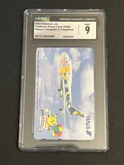 CGC 9 Rare Alt Art 2000 Phone Card Ana Airlines Pikachu Pichu & Johto PSA - Image 1
