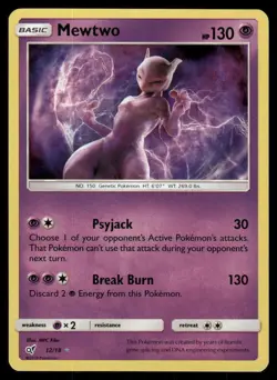 Pokemon Cards Mewtwo 12/18 Holo Detective Pikachu Ultra Rare LP - Image 1
