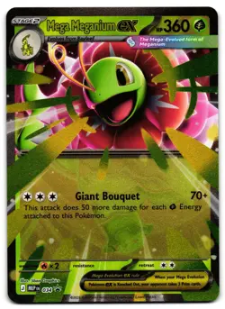 Mega Meganium ex 034 - 🌊 ME: Mega Evolution Promo Pokemon TCG Holo 🖤 - NM - Image 1