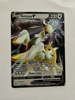 Pokemon TCG Pokemon Arceus V Arceus Holo 122/172 Metal Card Promo - Image 1