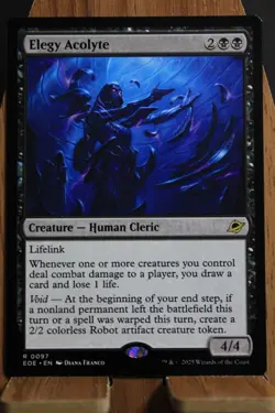 MTG: Edge of Eternities - Elegy Acolyte RARE BORDERLESS - Image 1