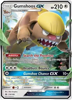 Pokemon Gumshoos GX NM 1st Edition Normal SM Base Set - Image 1