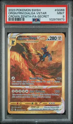2023 Pokemon SWSH Crown Zenith Origin Forme Dialga VSTAR Full Art #GG68 PSA 9 - Image 1