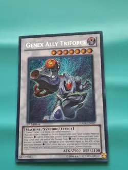 Yugioh - Genex Ally Triforce Secret Rare 1st Edition HA04-EN057 LP - Image 1