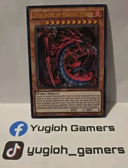YUGIOH URIA LORD OF SEARING FLAMES DUSA LIGHT PLAYED 1ST EDITION ULTRA - Image 1