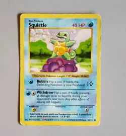 Squirtle 63/102 - SHADOWLESS - Pokemon Card WOTC 1999 - MP - Image 1