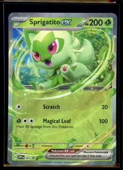 2024 Scarlet & Violet Promos Sprigatito ex #087 Holo Pokemon Card - Image 1