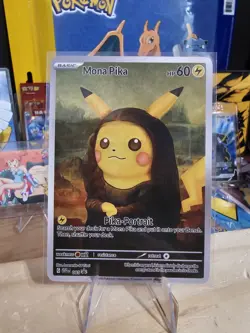 Mona Pika (Mona Lisa Reference) - Classic Pokemon Fan Art Custom - Non TCG (NM) - Image 2