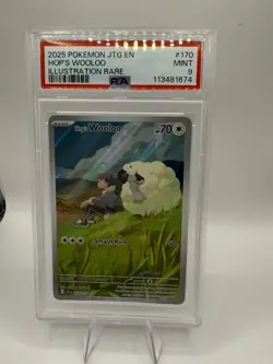 2025 POKEMON JTG EN-JOURNEY TOGETHER ILLUSTRATION RARE #170 HOP'S WOOLOO PSA 9 - Image 1
