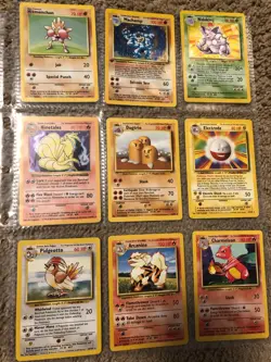 vintage Pokemon Base set 102 85 cards including 4 foil NM - Image 2