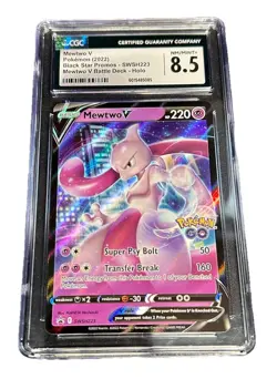 2022 Black Star Promos #SWSH223 Mewtwo V CGC 8.5 Pokemon Go - Image 1