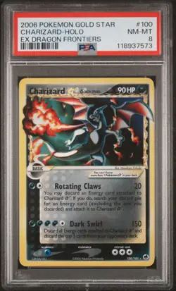 2006 POKEMON EX DRAGON FRONTIERS GOLD STAR CHARIZARD #100 PSA 8 NM #118937573 - Image 1