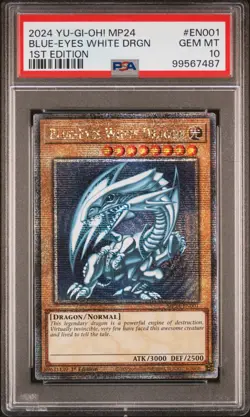 Blue-Eyes White Dragon Yugioh 2024 MP24-EN001 Quarter Century Secret 1st PSA 10 - Image 1