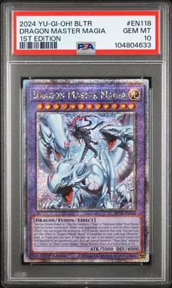 Dragon Master Magia Yugioh 2024 BLTR-EN118 Quarter Century Secret 1st PSA 10 - Image 1