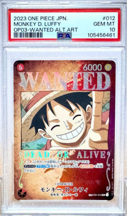 PSA10 One Piece Card Game Japanese Monkey D. Luffy Wanted Art SR ST01-012 2023 - Image 2