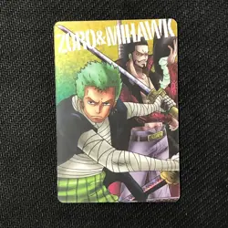 S0207 Zoro & Mihawk 023 One Piece Memorial Log Card Japanese Bandai 2011 - Image 1