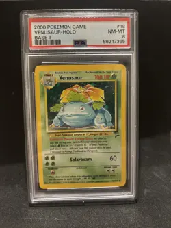 Pokemon Venasaur Base Set 2 Unlimited Card PSA 8 NM/Mint Holo - Image 1