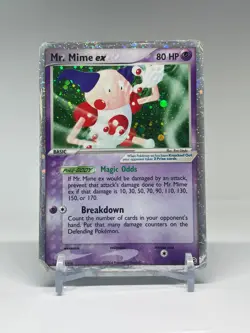 Pokemon Card EX FireRed LeafGreen 110 Mr. Mime Ex Holo Ultra Rare 2004 DMG - Image 1
