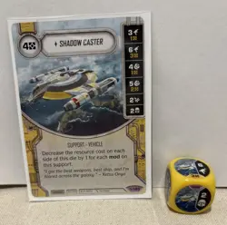 Star Wars Destiny Across The Galaxy Legendary SHADOW CASTER Card & Die - Image 1
