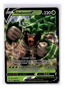 Rillaboom V - SWSH014 Sword & Shield Black Star Promo Card - NM - POKEMON TCG - Image 1