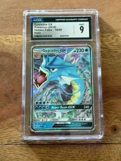 Gyarados GX CGC 9 Mint Full Art 2019 Pokemon Hidden Fates 16/68 - Image 1