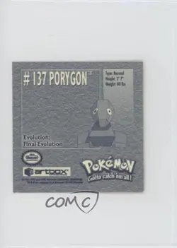 Porygon Artbox Pokemon Stickers Series 1 #137 1999 12gr - Image 2