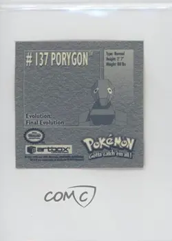 Porygon Artbox Pokemon Stickers Series 1 #137 1999 1f5 - Image 2