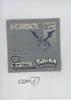 Aerodactyl Artbox Pokemon Stickers Series 1 #142 1999 0tf6 - Image 2